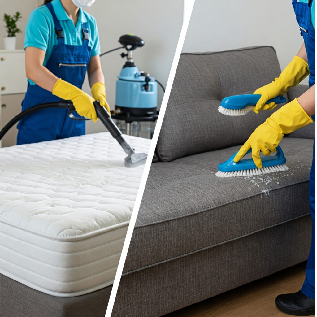 Mattress Cleaning and Sofa Cleaning draw a mix photo of Carpet Cleaning and Sofa Cleaning with high quality